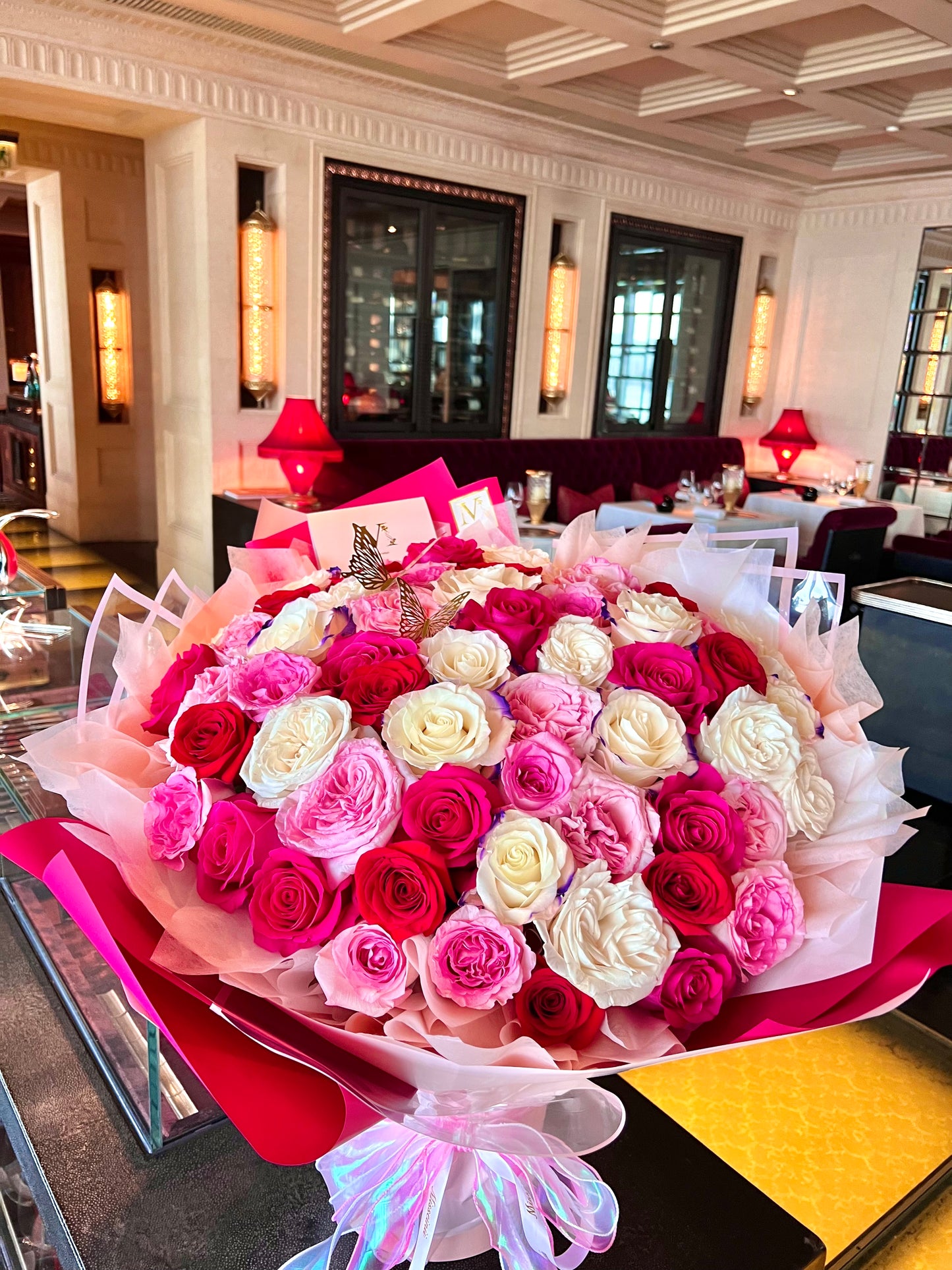 Premium Ecuadorian Roses Bouquet in Red Pink Mix