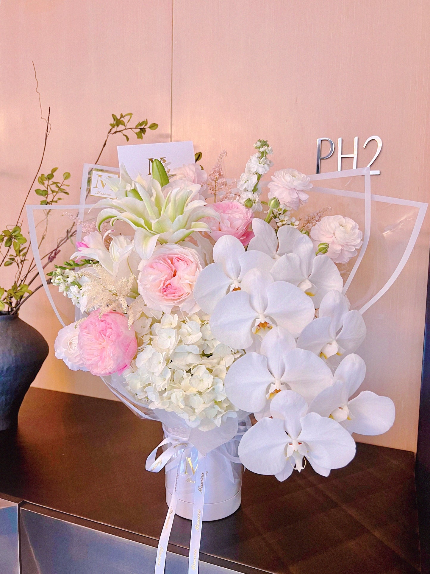 Katherine - White Pure Elegant Orchid Hydrangea David Austin Bouquet