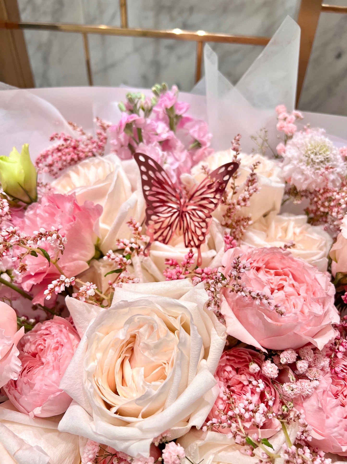 Sakura Snow ❄️⛄️💓 - Pink Kenyan & David Austin White Ohara Garden Rose