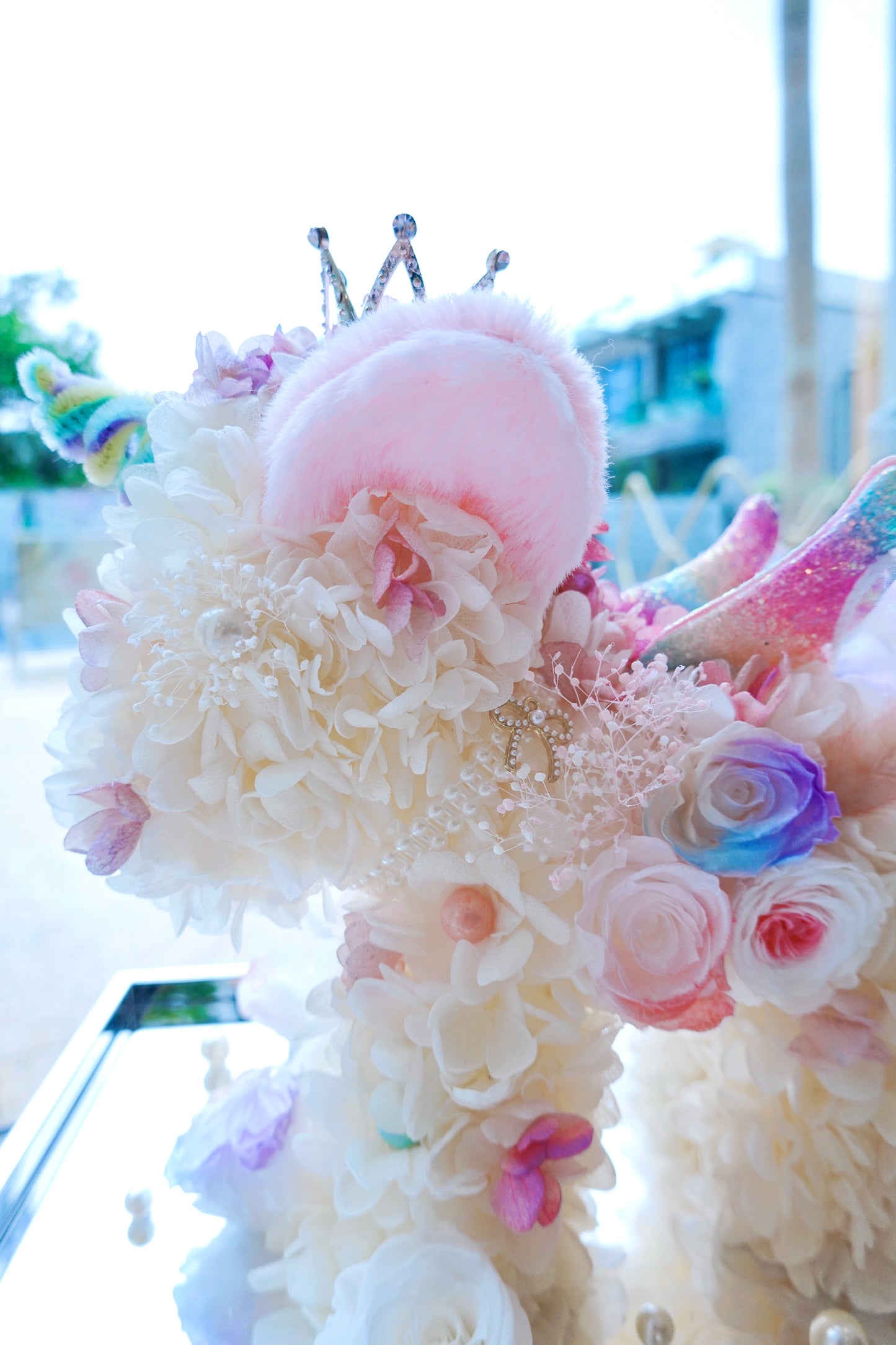 Lovely Unicorn Preserved Rose Hydrangea - Rainbow