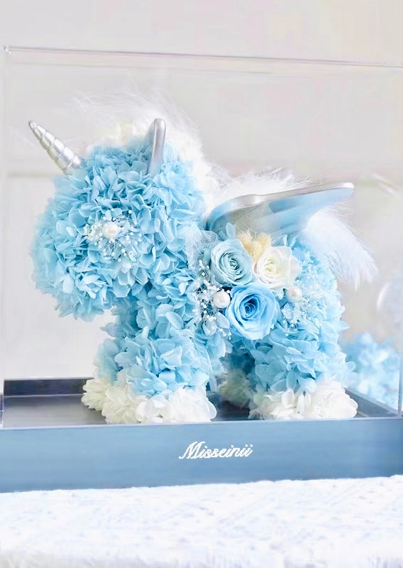 Lovely Unicorn Preserved Flower - Tiffany Blue