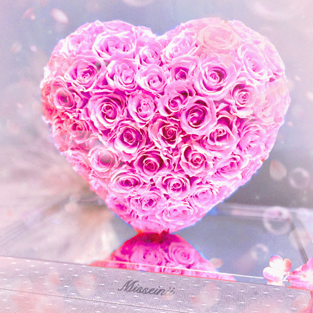 3D Heart Shaped Preserved Rose